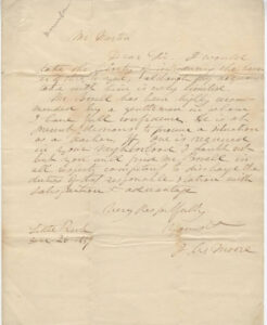 yellowed paper with handwriting