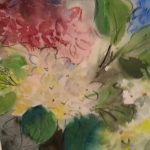Multicolored floral watercolor painting