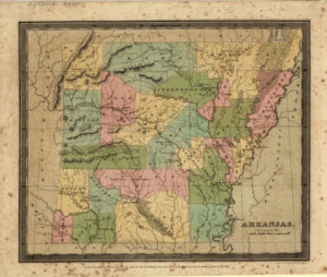 Pre-1835 map of Arkansas Counties