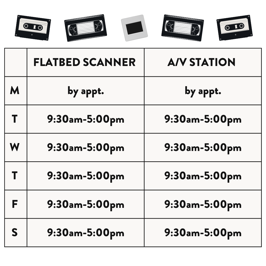 operating hours for cals diy memory lab also reflected in website text