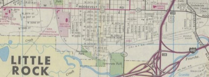 color map showing Roosevelt Road and cross streets